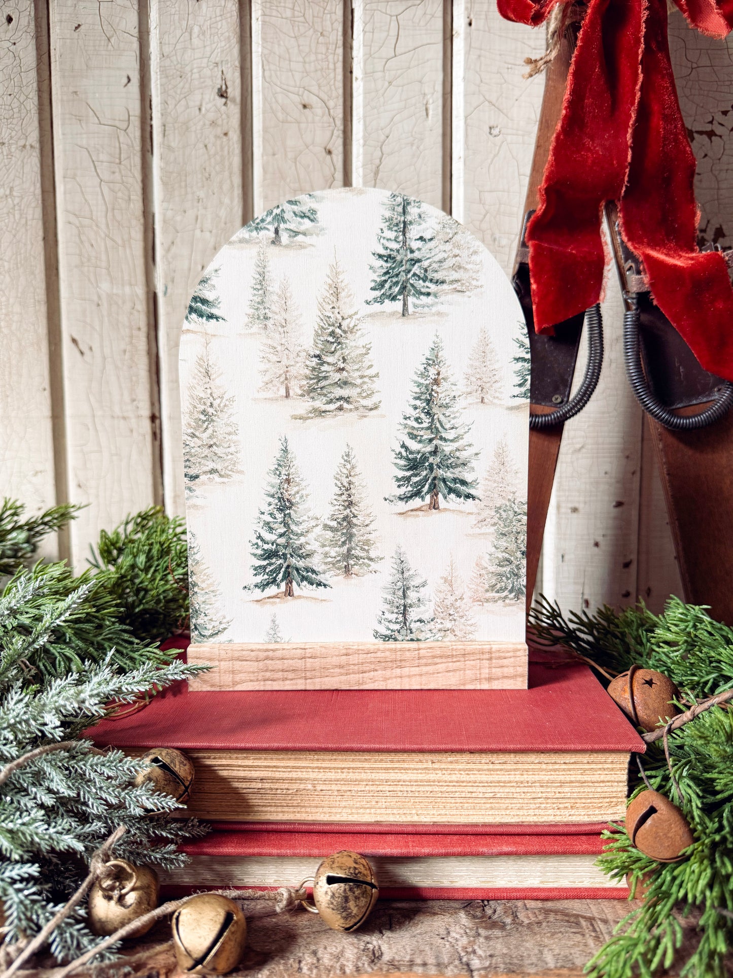 Christmas Arched Wood Signs