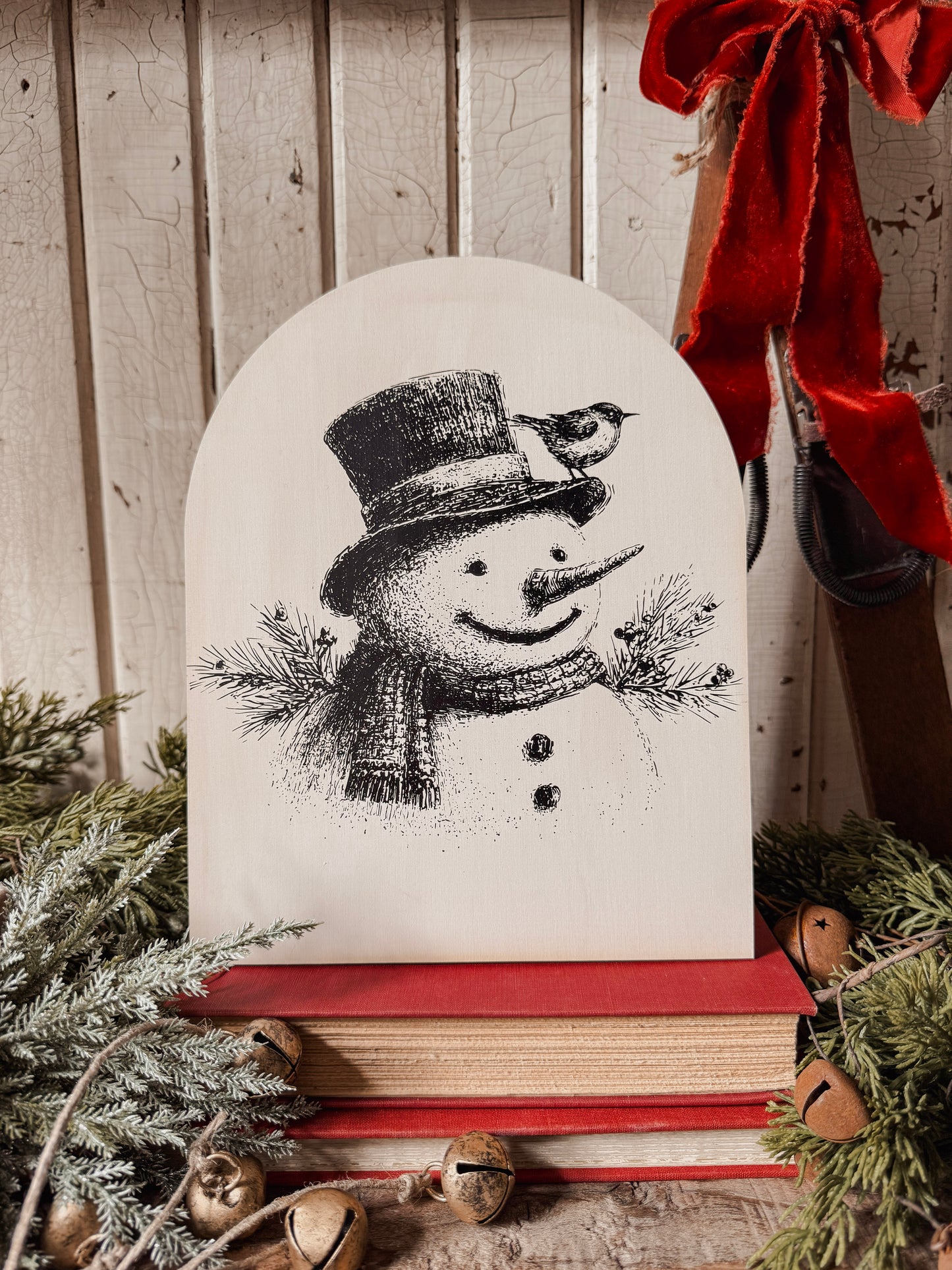 Christmas Arched Wood Signs