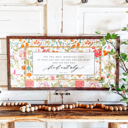 Mark Twain Inspirational Quote Wood Sign