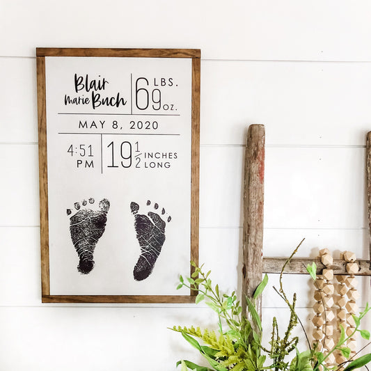 Personalized Nursery Sign Foot Image