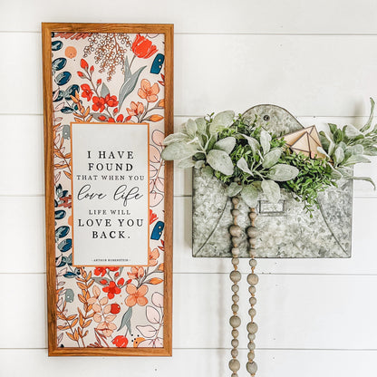 Love Life Inspirational Quote Wood Sign