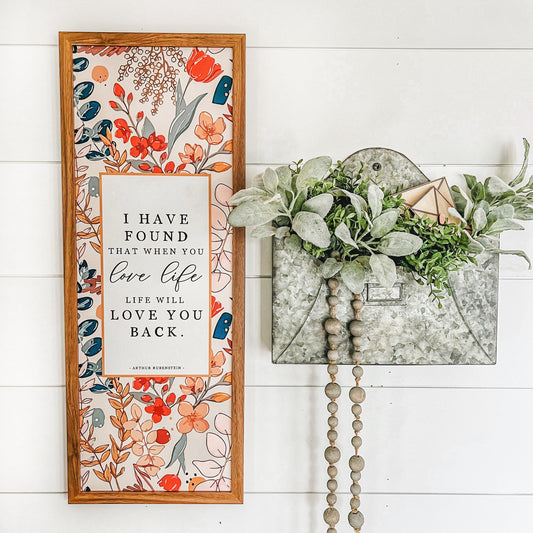 Love Life Inspirational Quote Wood Sign