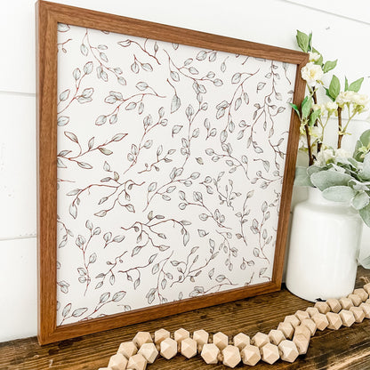 Spring Vine Floral Wood Sign