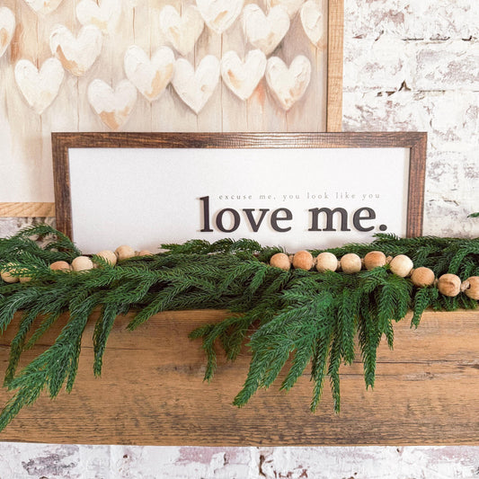 Excuse Me You Look Like You Love Me Wood Sign