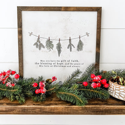 Christmas Faith Quote Wood Sign