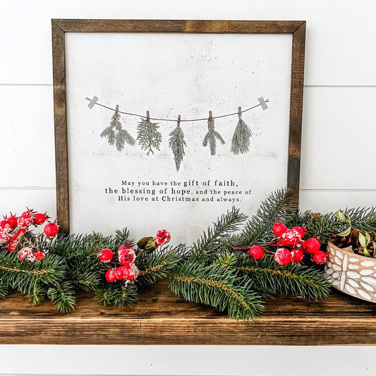 Christmas Faith Quote Wood Sign