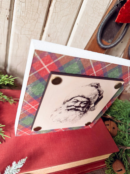 Vintage Santa Mini Wood Block