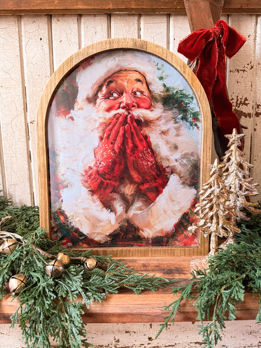 Framed Arch - Cheerful Red Glove Santa