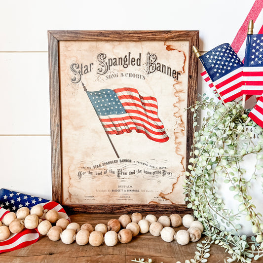 Star Spangled Banner Flag Wood Sign