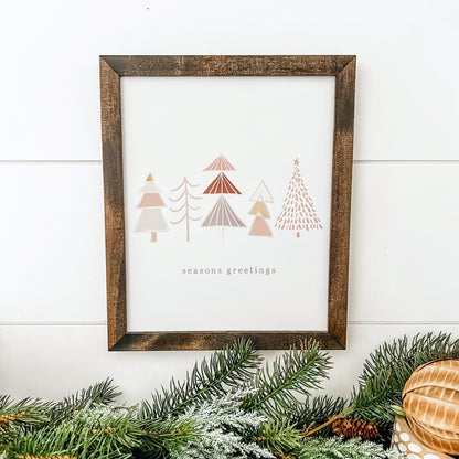 Seasons Greetings Boho Style Christmas Sign