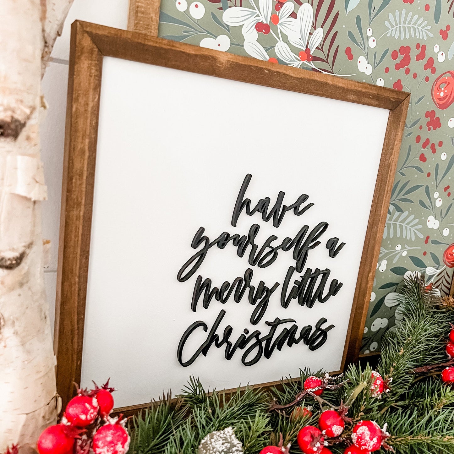 Have Yourself a Merry Little Christmas Square Wood Sign