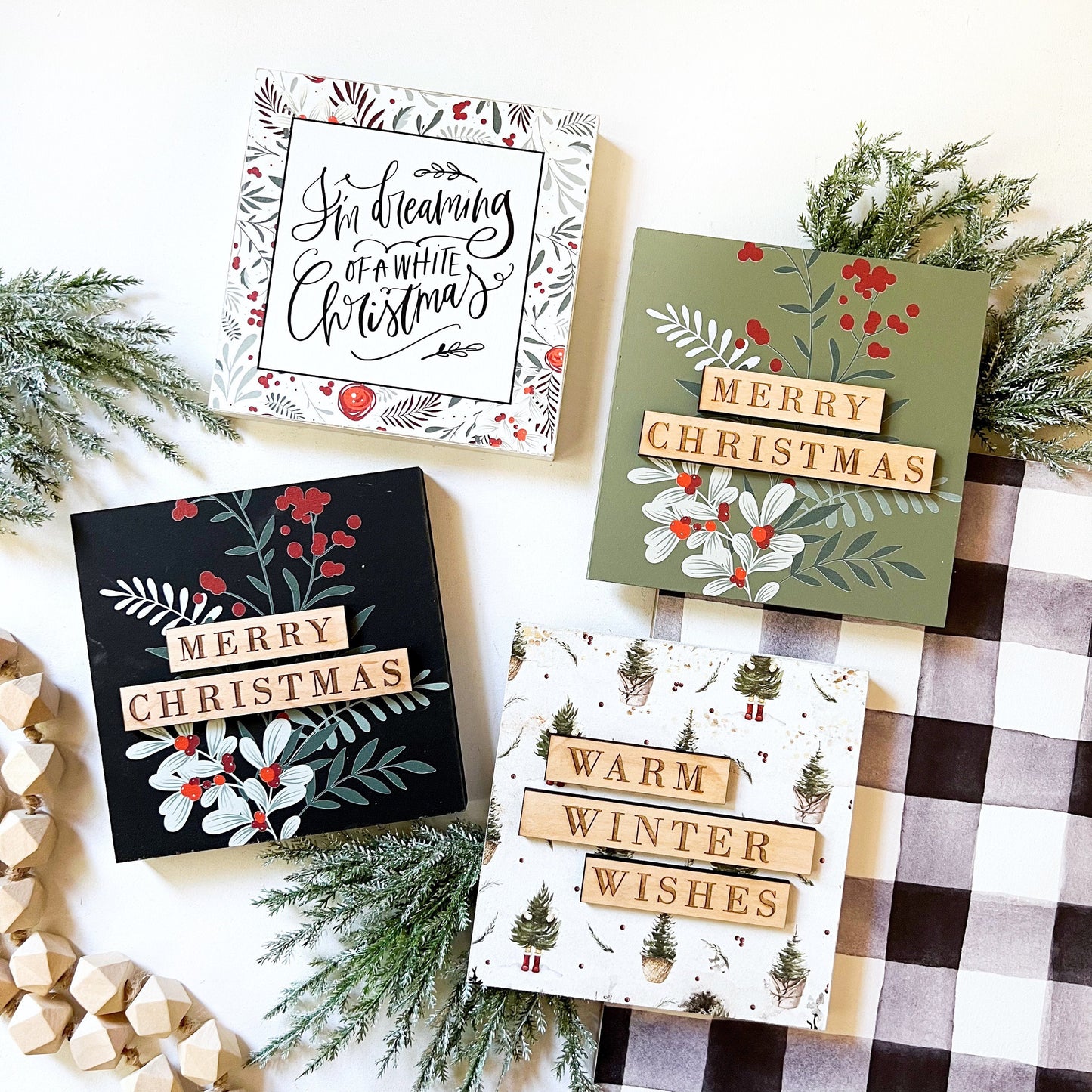 Christmas Mini Tiered Tray Signs