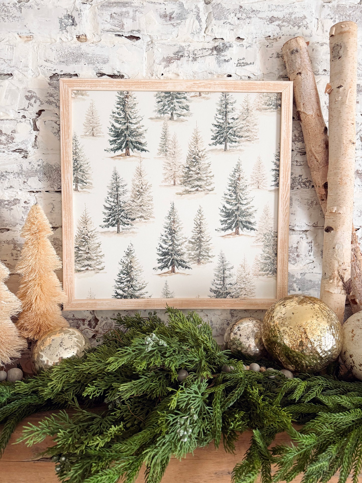 Colored Evergreen Trees Layering Sign