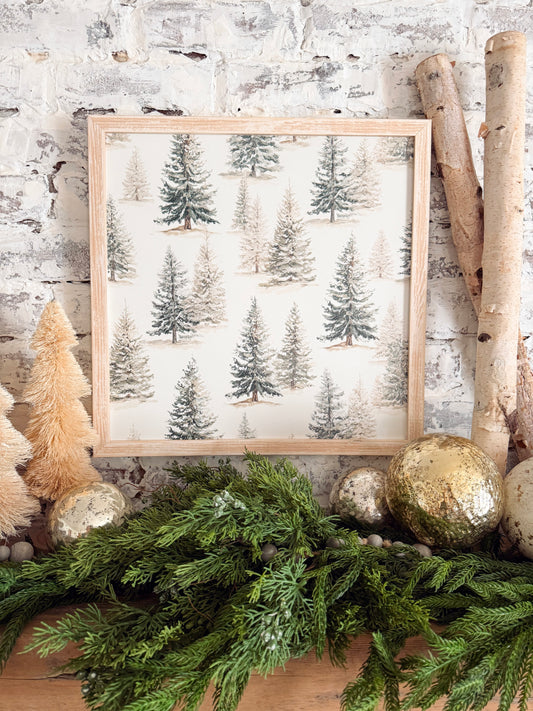 Colored Evergreen Trees Layering Sign