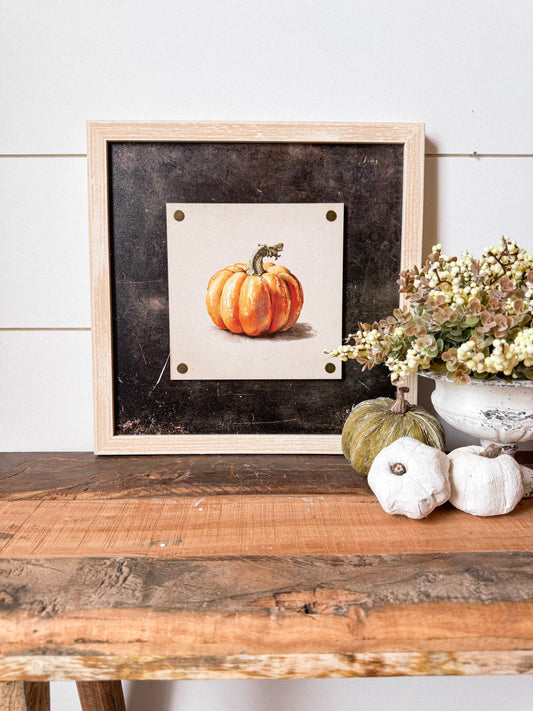 Orange Pumpkin Plaque Wood Sign