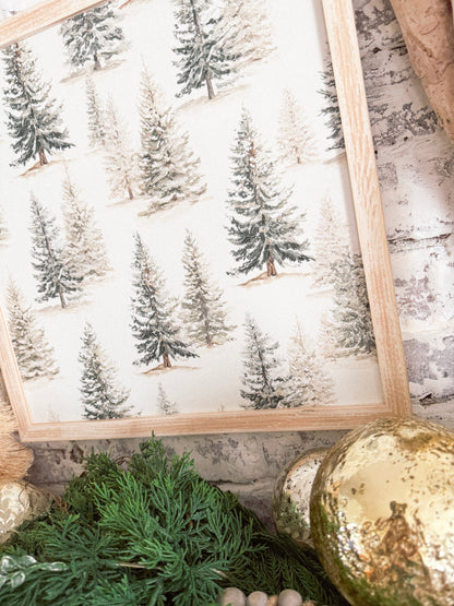 Colored Evergreen Trees Layering Sign