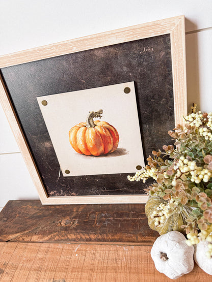 Orange Pumpkin Plaque Wood Sign