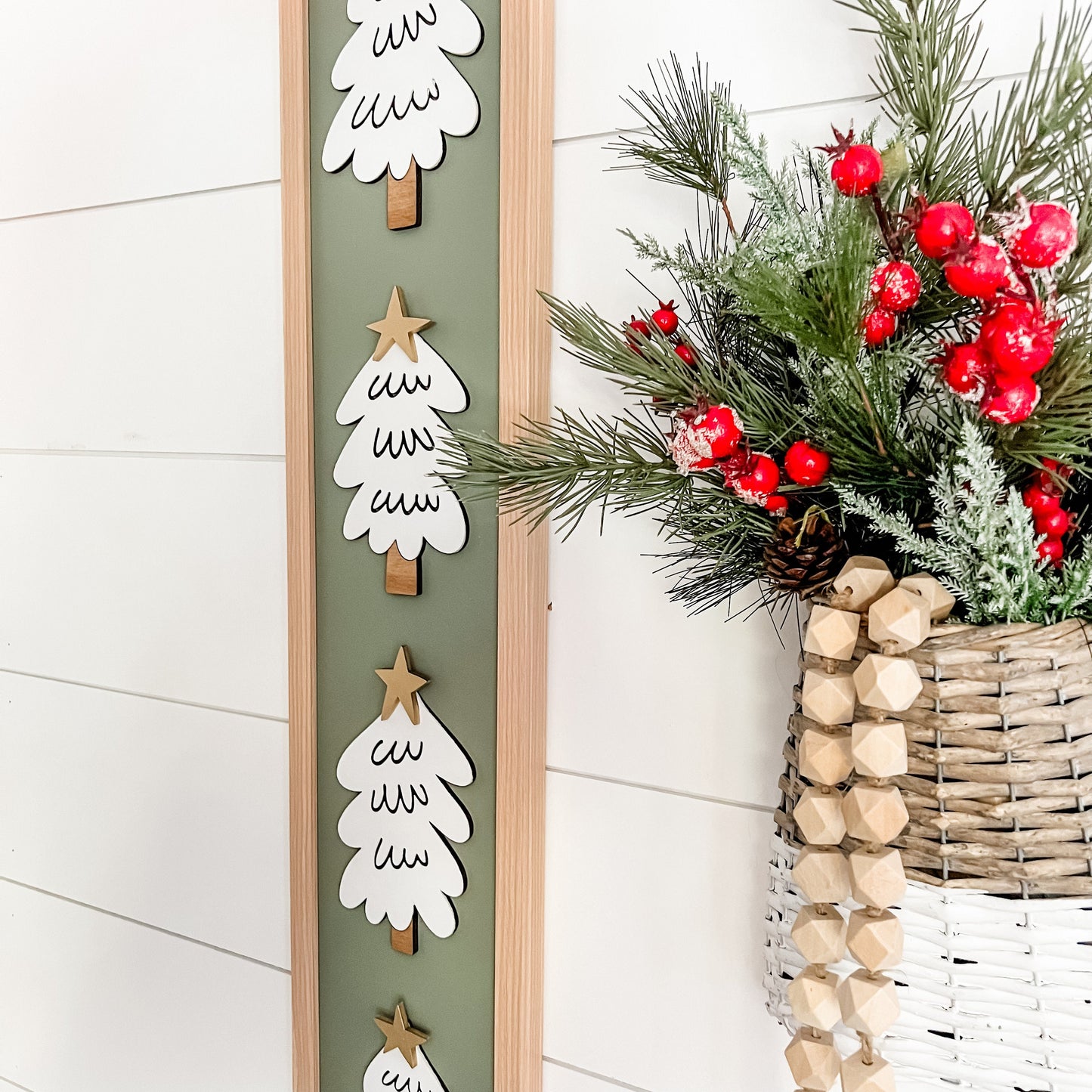 Whimsical Christmas Trees Skinny Laser Cut Sign