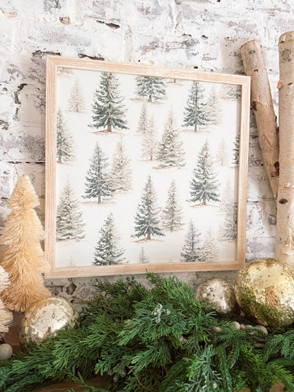 Colored Evergreen Trees Layering Sign