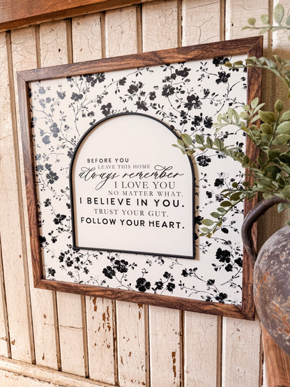 Before You Leave This Home Inspirational Quote Wood Sign