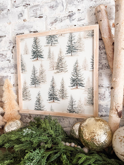 Colored Evergreen Trees Layering Sign