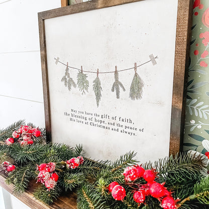 Christmas Faith Quote Wood Sign