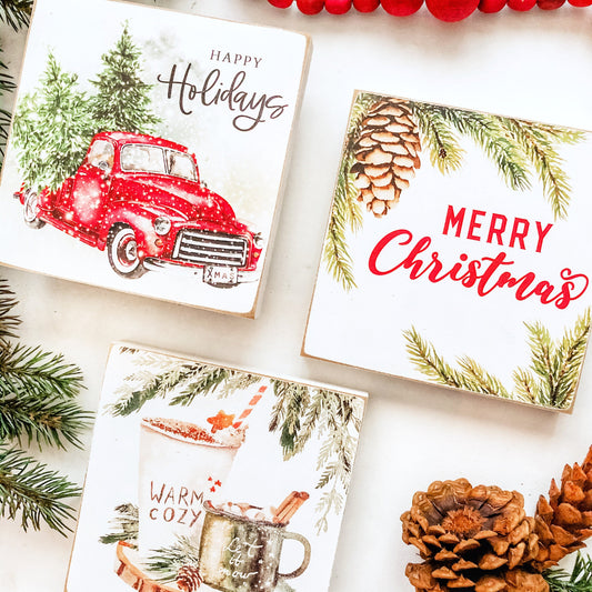 Christmas Mini Tiered Tray Signs