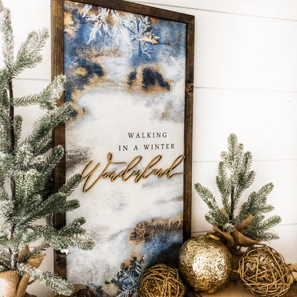 Walking in Winter Wonderland Christmas Wood Sign