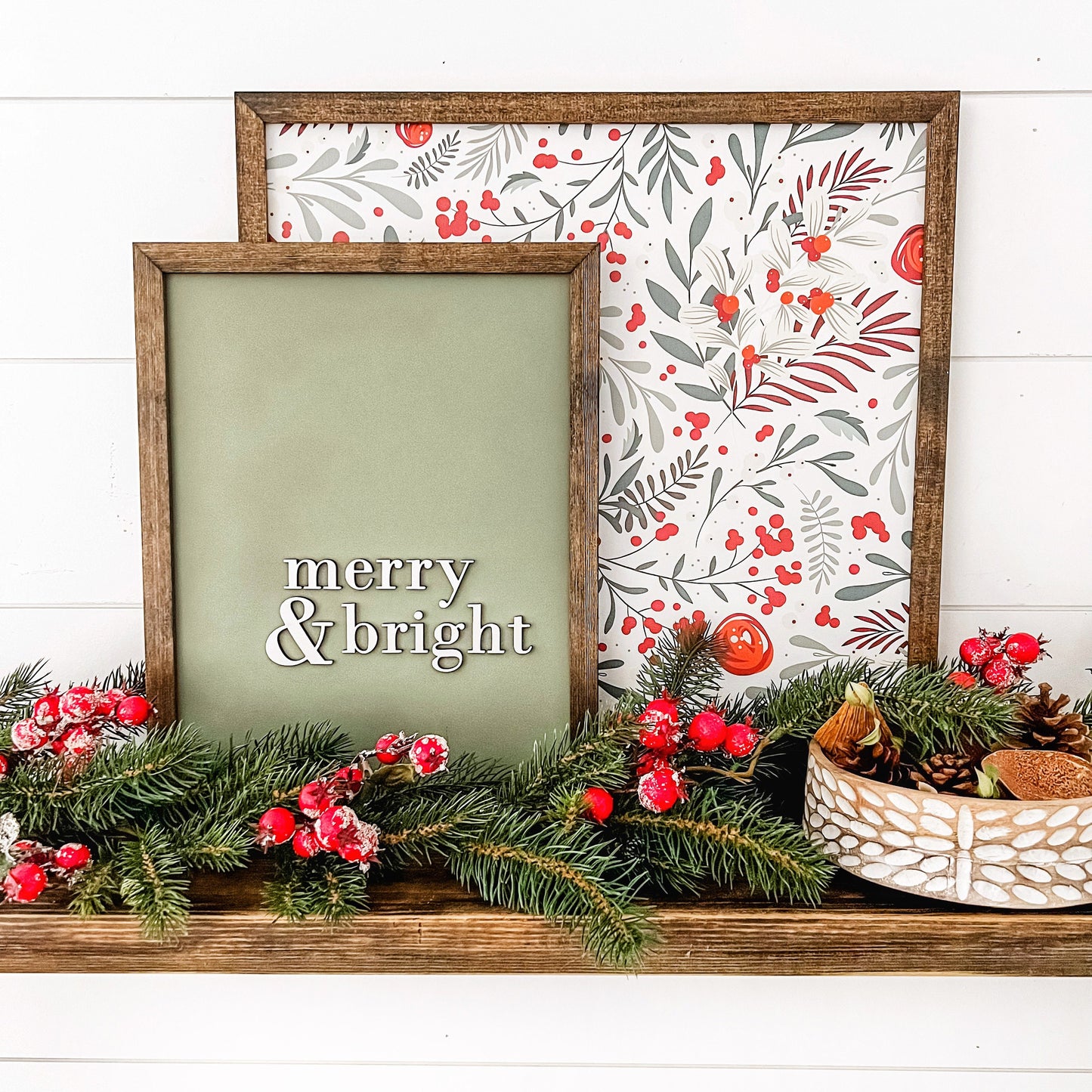Merry & Bright Christmas Sign
