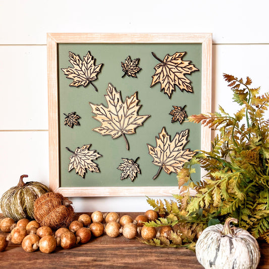 Fall Leaf Laser Cut Wood Sign