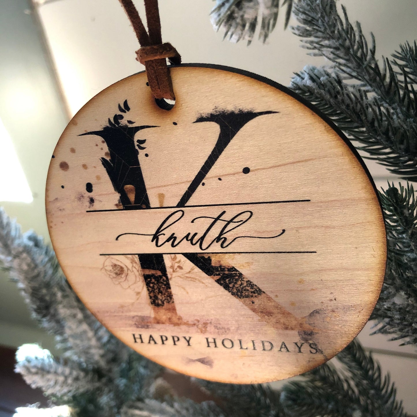 Happy Holidays Personalized Christmas Ornament