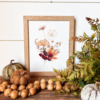Burgundy Fall Floral Wood Sign