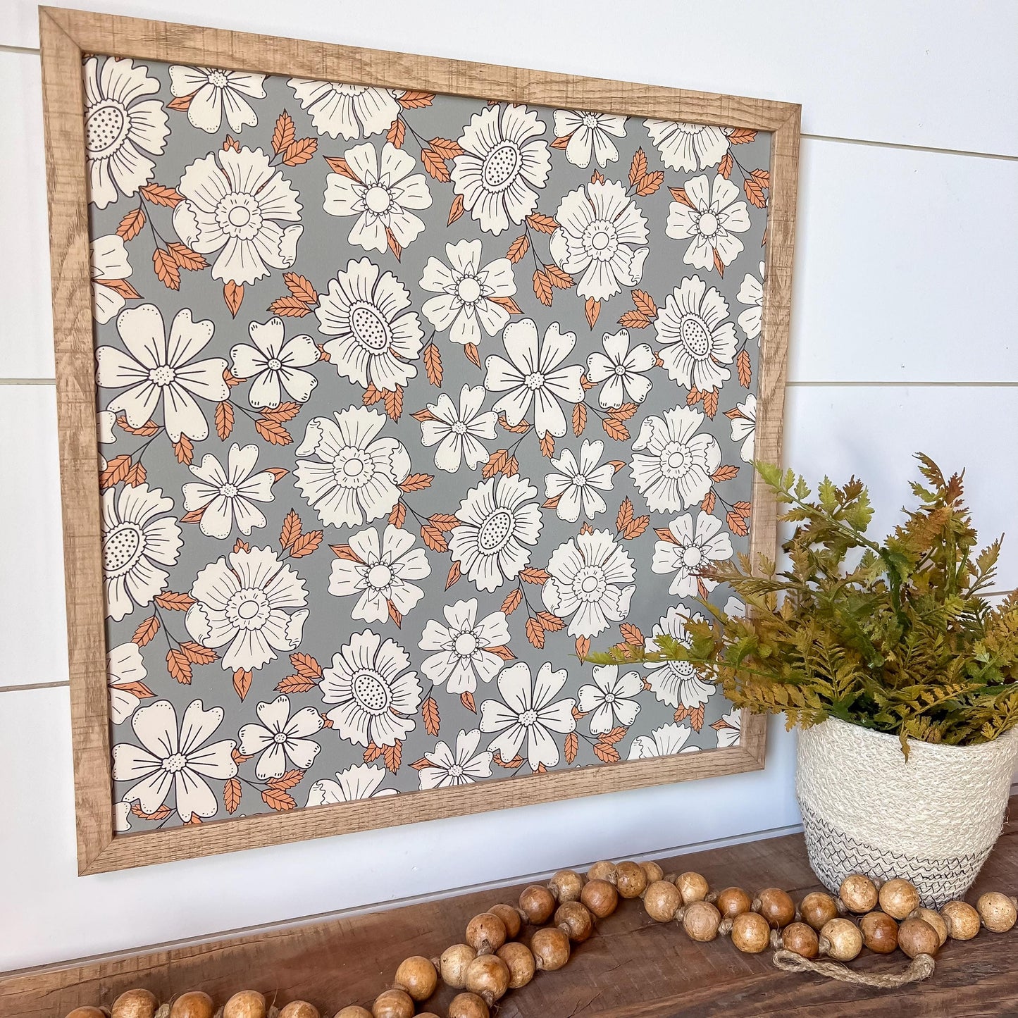 Whimsical Fall Floral Wood Sign