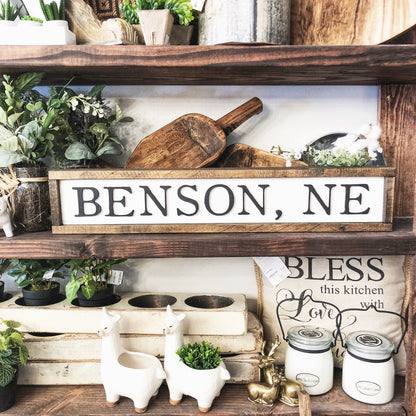 Custom City/State Laser Cut Wood Sign