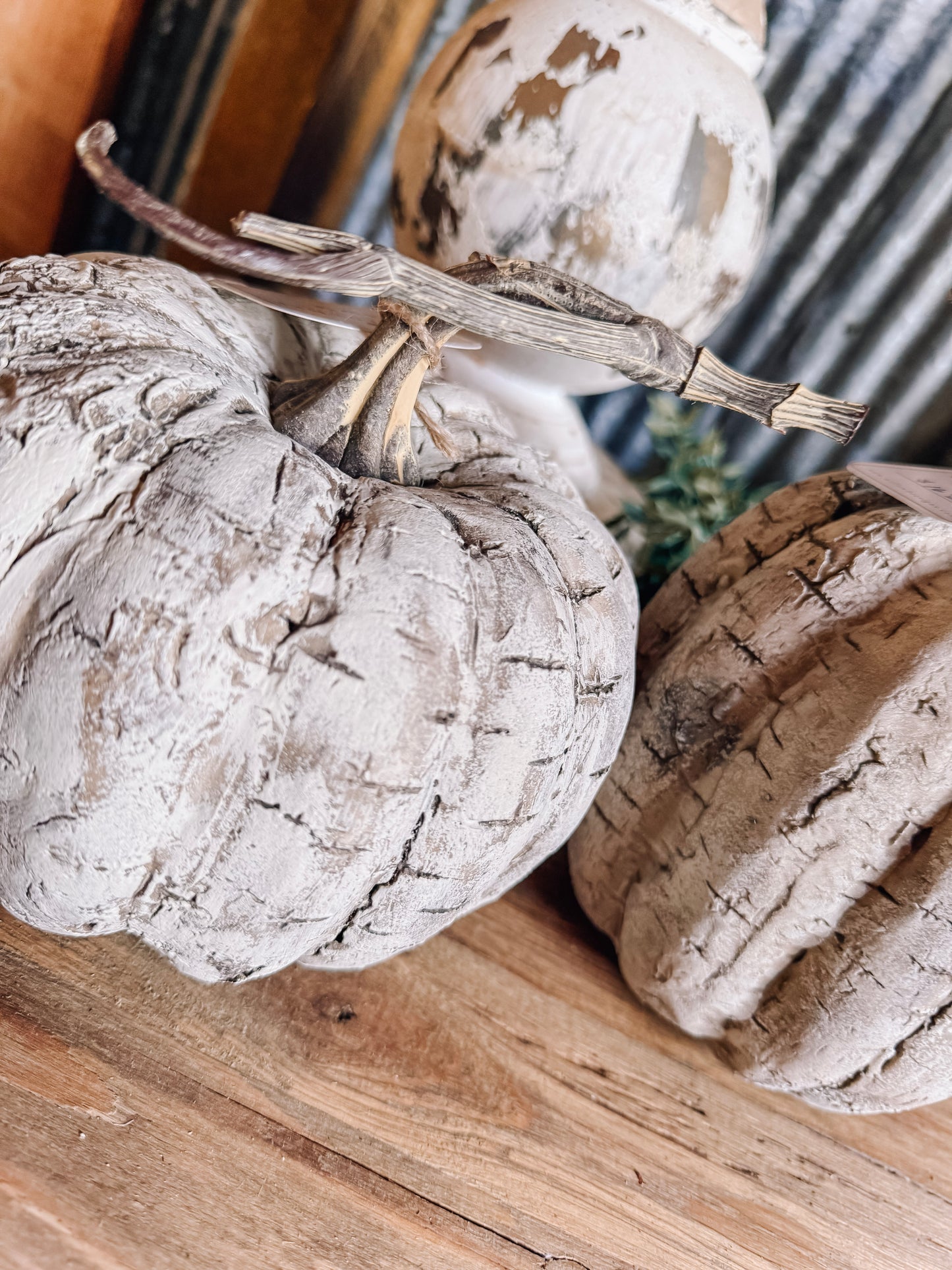 Faux White Birch Pumpkins
