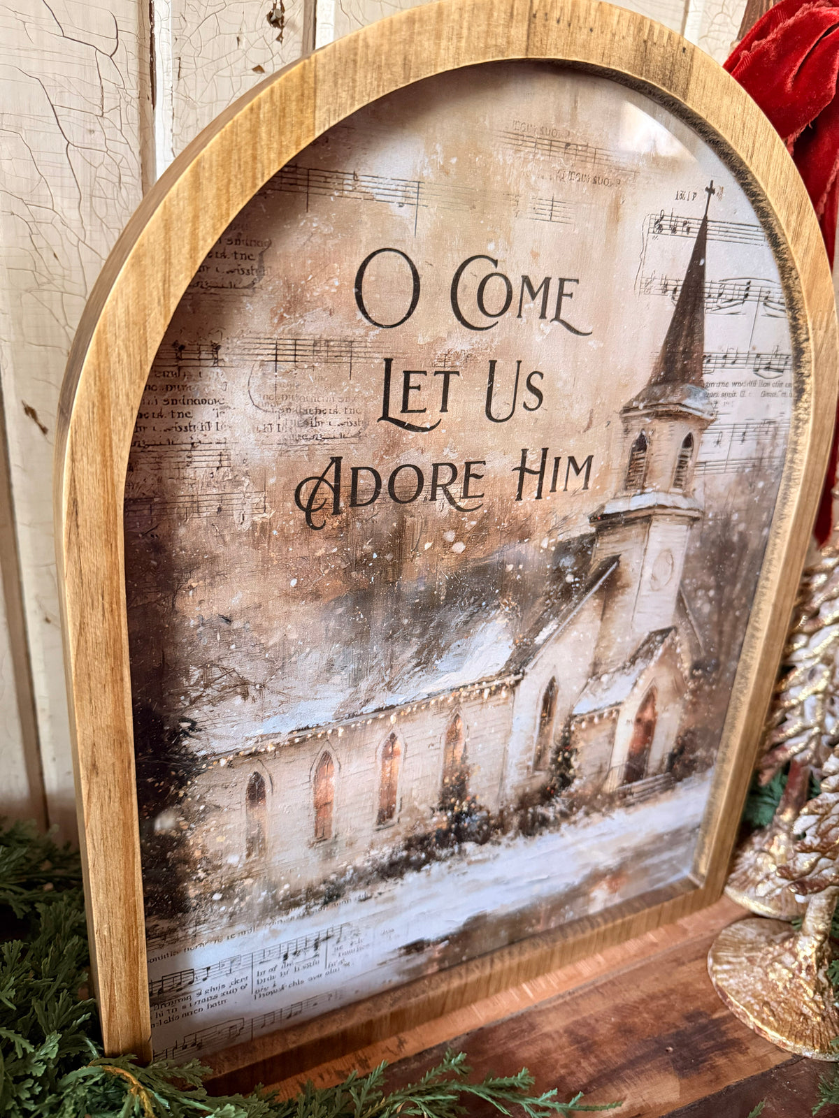 Framed Arch - O Come Let Us Adore Him Church