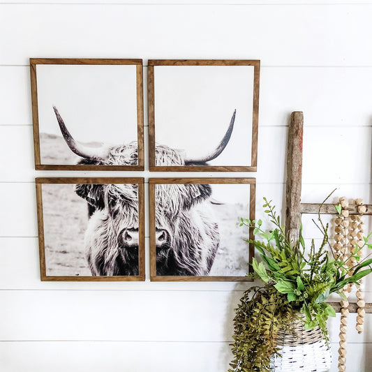 Highland Cow Multi Panel Wood Sign