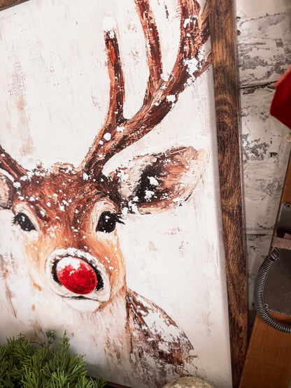 Rudolph Face Wood Sign
