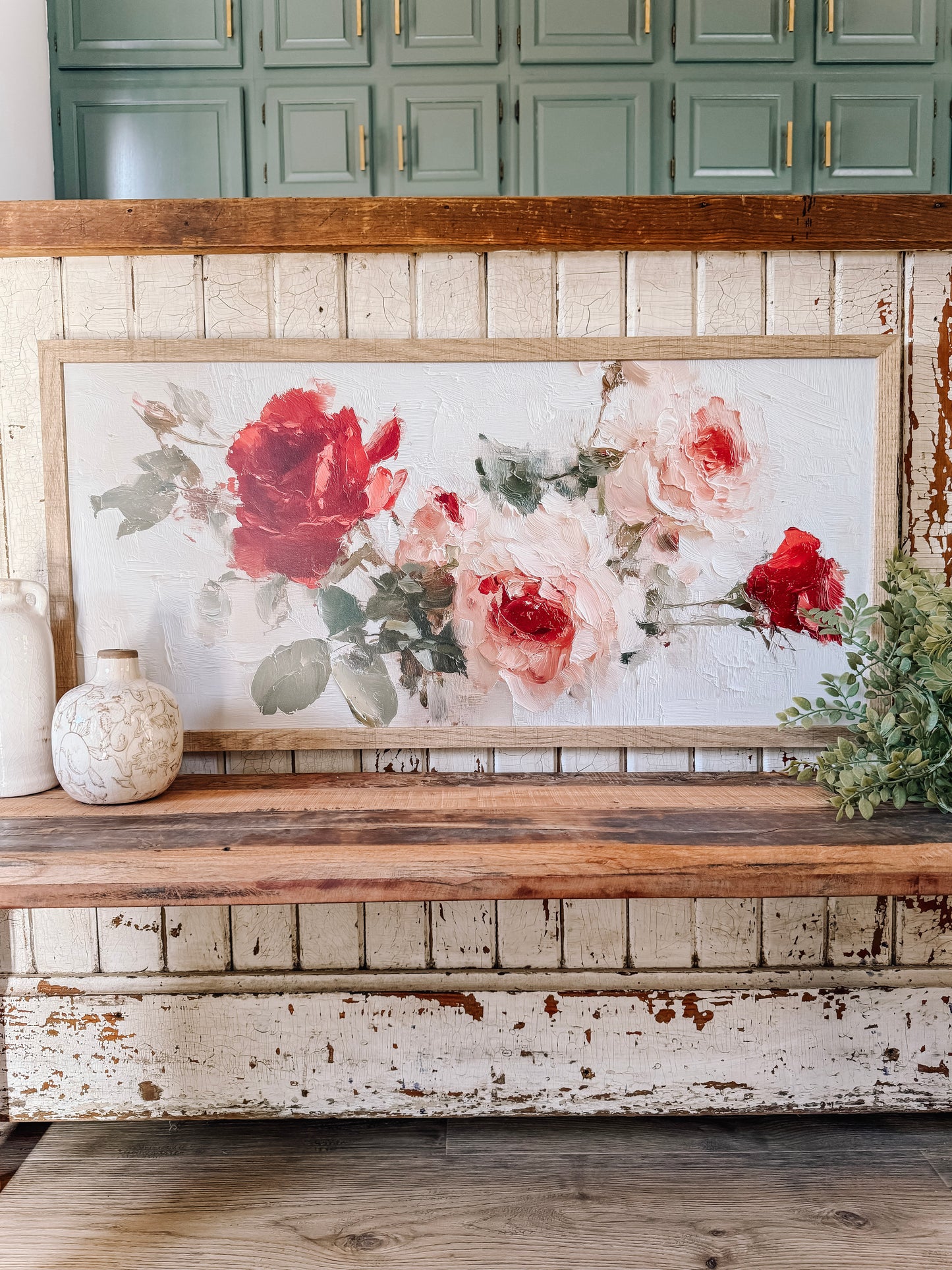 Vintage Roses Wall Art Print Wood Sign