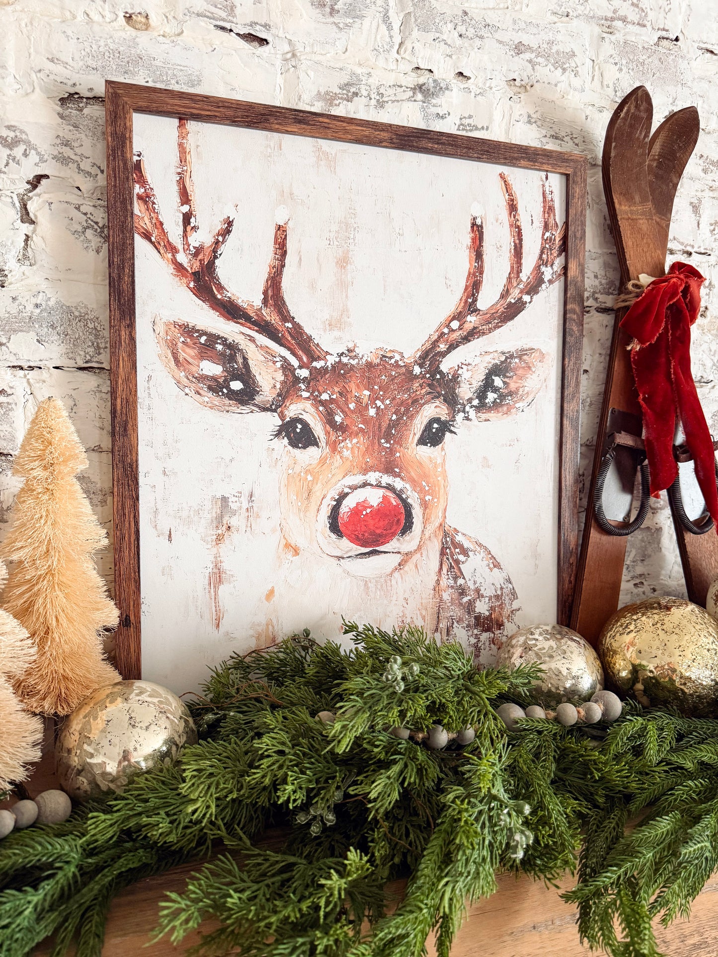 Rudolph Face Wood Sign