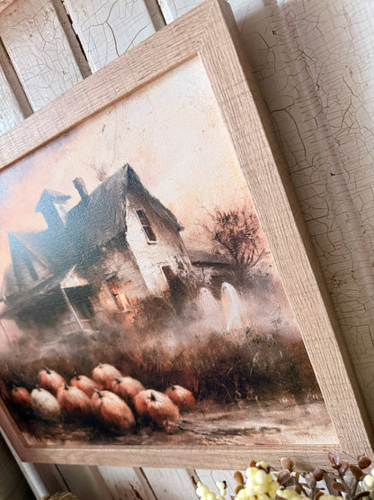 Haunted House Vintage Halloween Wood Sign