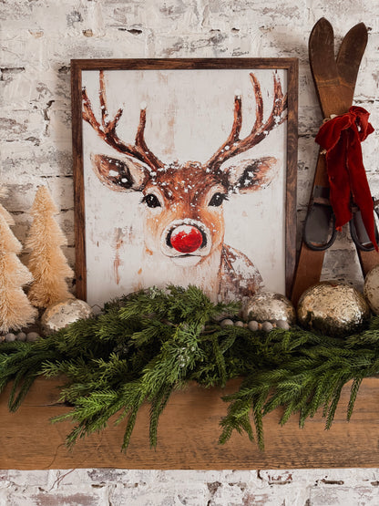Rudolph Face Wood Sign