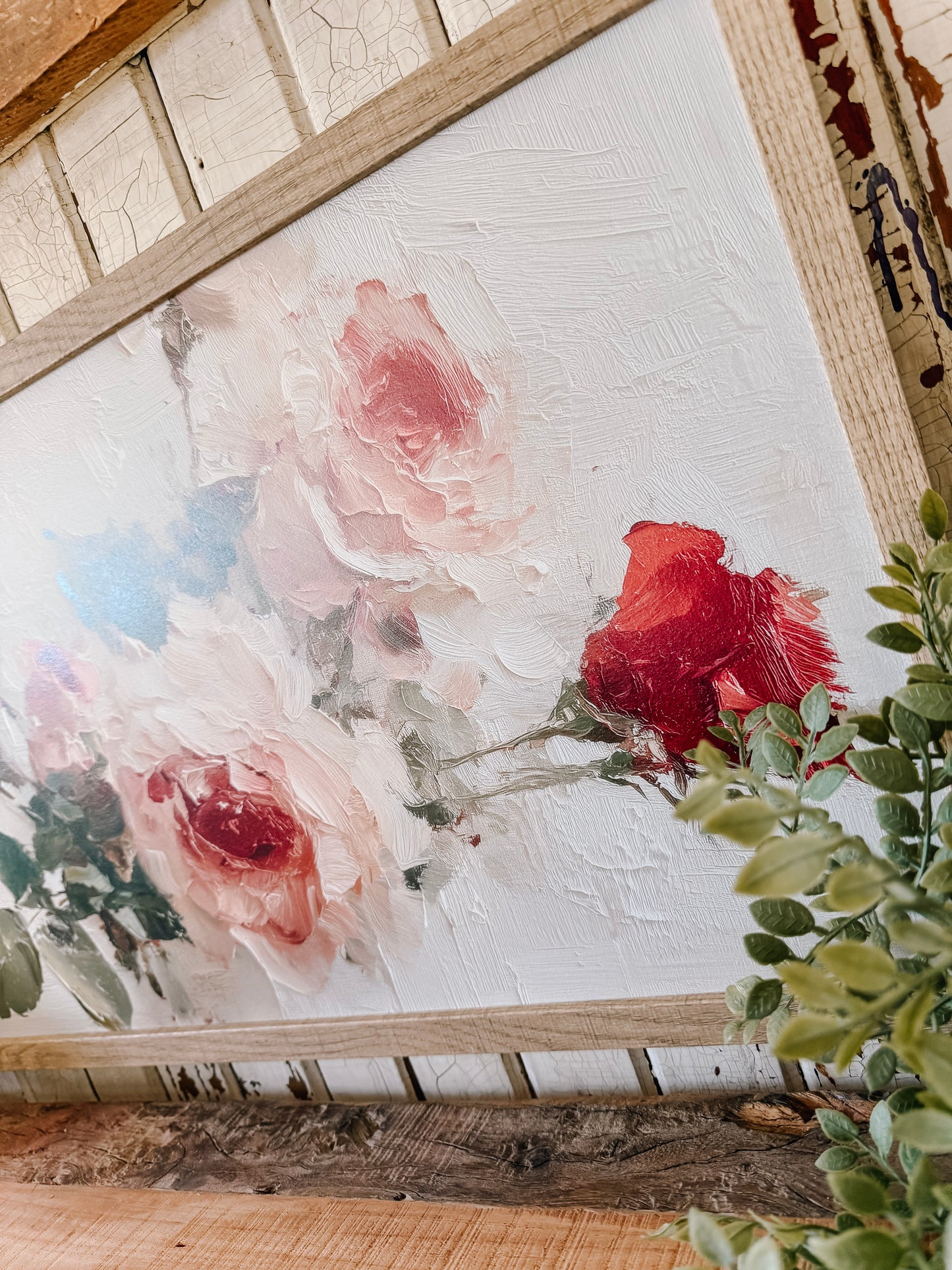 Vintage Roses Wall Art Print Wood Sign