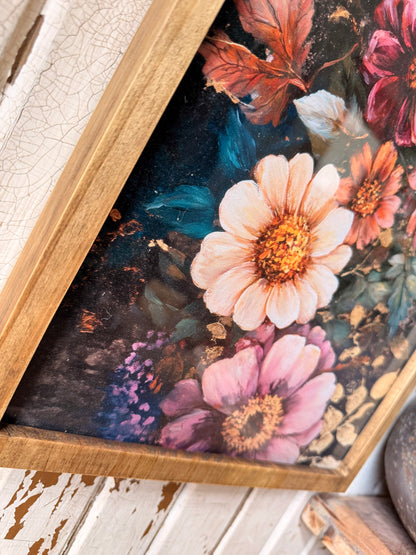 Bold & Moody Colorful Floral Framed Arched Print