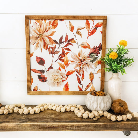 Fall Floral Layering Wood Sign