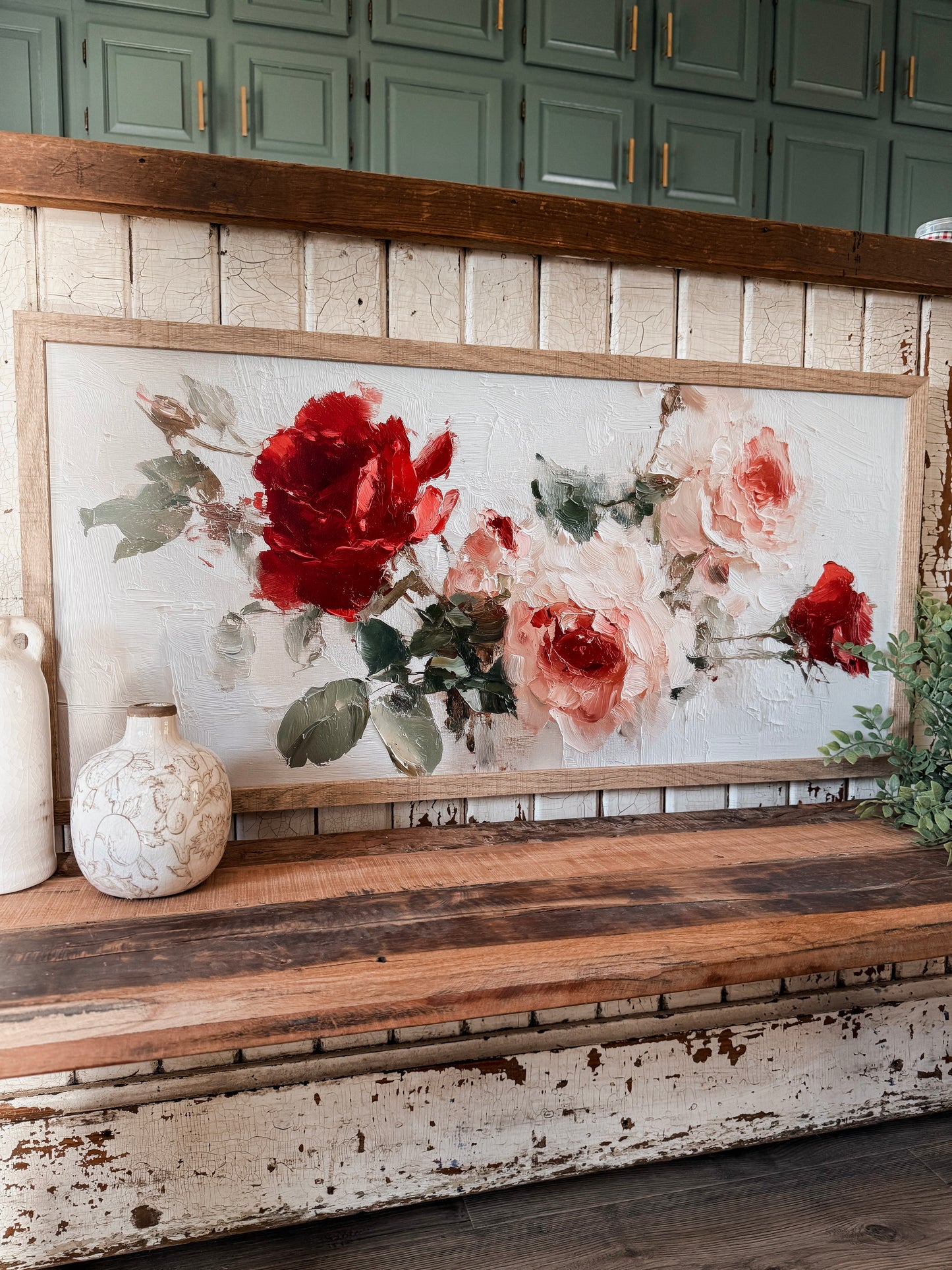 Vintage Roses Wall Art Print Wood Sign
