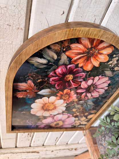 Bold & Moody Colorful Floral Framed Arched Print