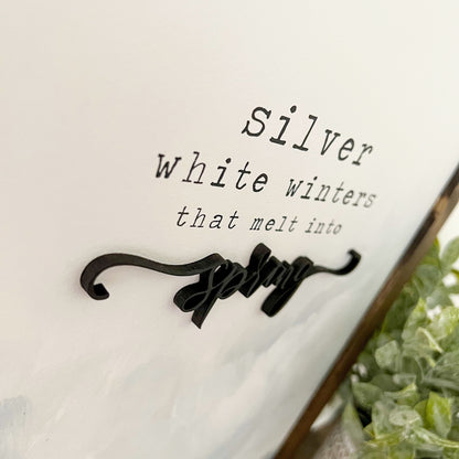 Silver White Winters Wood Sign
