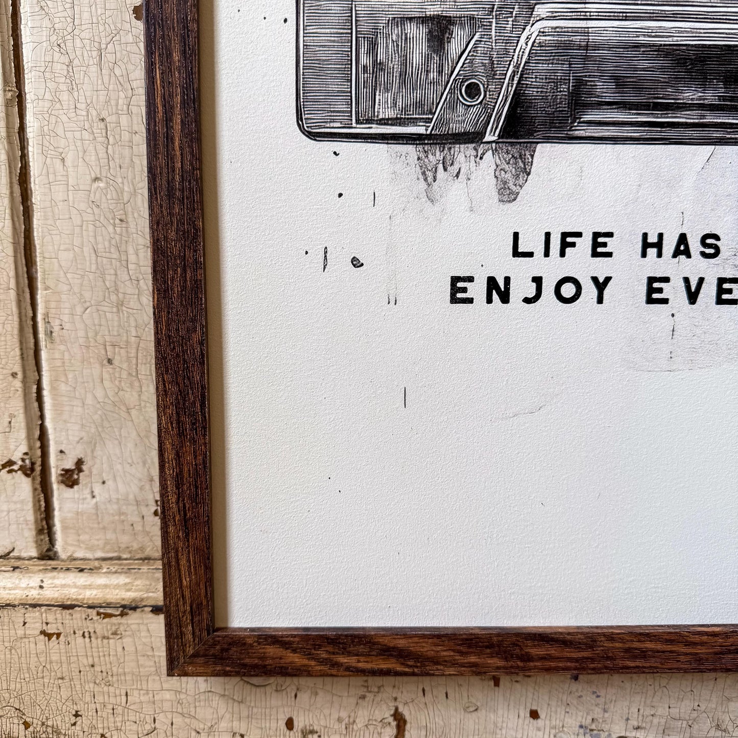 Life Has No Rewind Retro Cassette Tape Wall Art