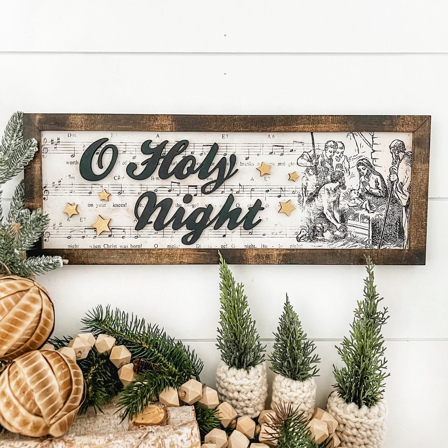 O Holy Night Christmas Nativity Sign